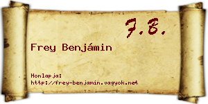 Frey Benjámin névjegykártya